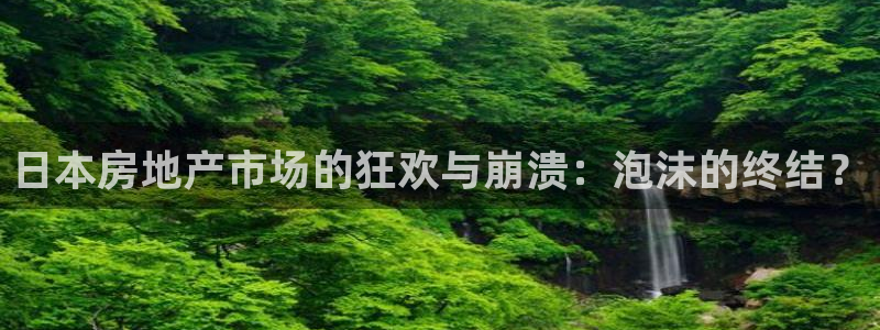新宝股东王听2 5 5：日本房地产市场的狂欢与崩溃：泡沫的终